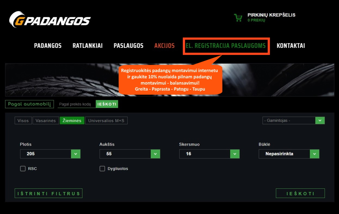 PATOGIAI IR GREITAI PADANGŲ MONTAVIMUI REGISTRUOKITĖS INTERNETU